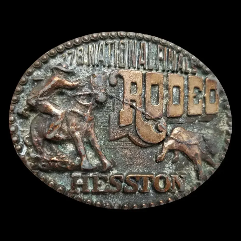 Vintage Belt Buckle 1978 HESSTON NFR National‎ Final Rodeo Cowboy Western